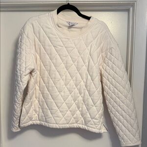 Athleta Quilted White Sweatshirt